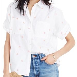 Madewell daisy embroidered courier shirt Medium